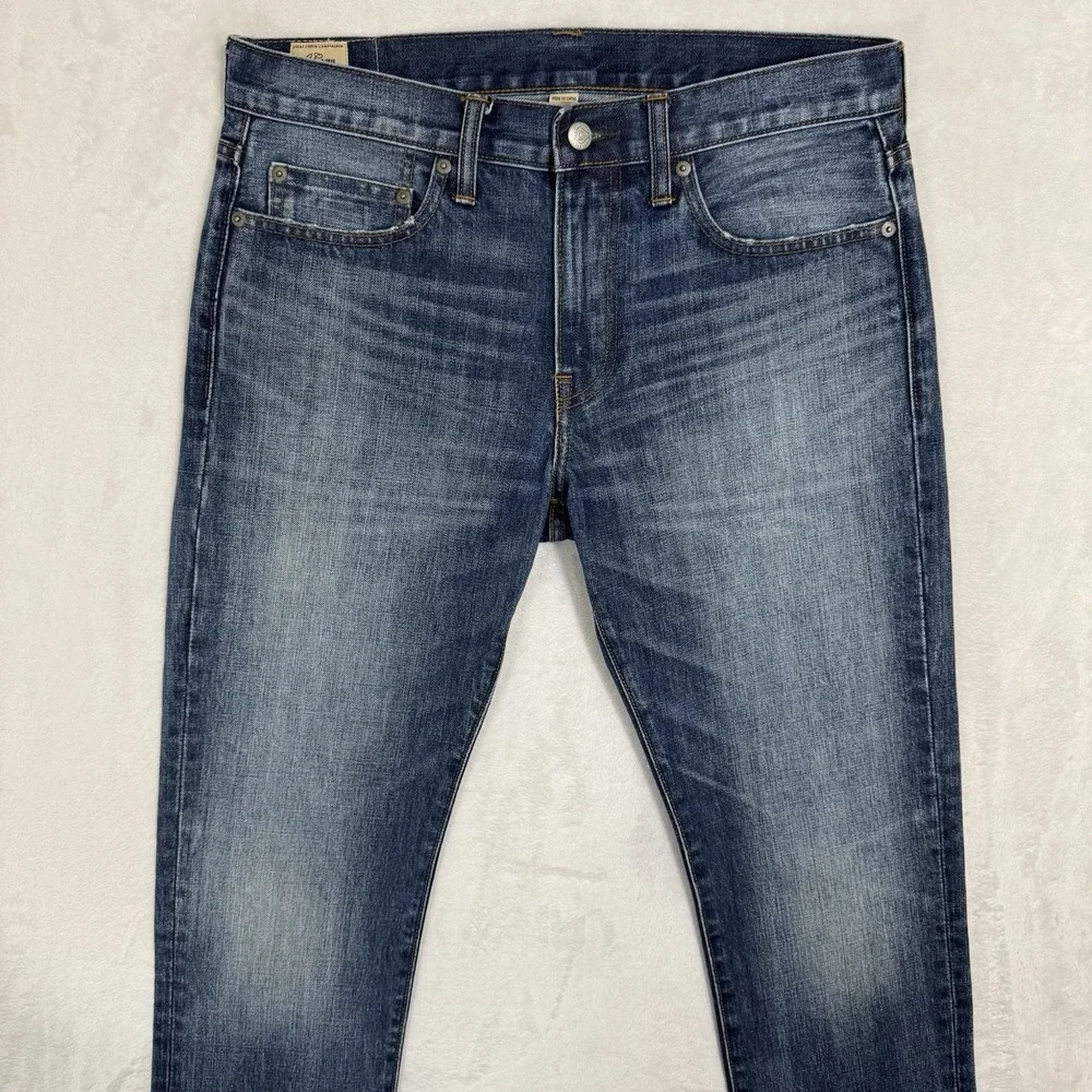 J.CREW 484 Slim Fit Jeans Size 32 32x34 KAIHARA‎ Japanese Denim Distressed